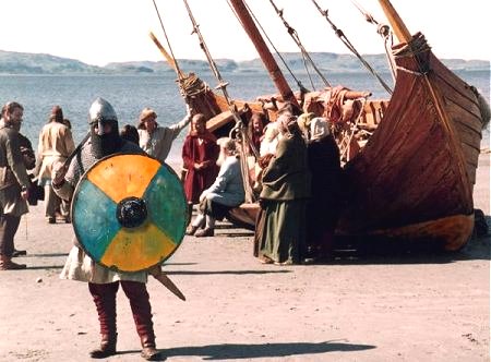 Re-enactors of the Regia Anglorum with a longship